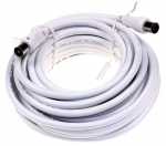 White 100hz Coaxial Cable - Coax-lead Coax-plug & Coax-socket 7,5m Class:a