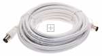 White 100hz Coaxial Cable - Coax Socket - Plug Cable 5,0m Class:a