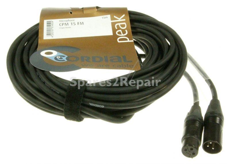 Cordial Neutrik Xlr Connectors - 15,0 M, Suitable For Neutrik Xlr Female Black - Xlr Male Black