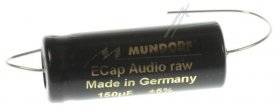 Mundorf 63v Axial Electrolytic 85 Degr - 150uf-63v Audio Elcap Axial 85° 14x37mm Bipolar Raw