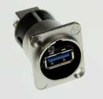 Neutrik Usb-socket - Reversibler Usb 3.0 Adapter (typ A Und B), Nickel D-gehause