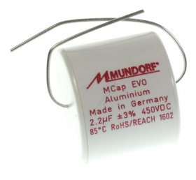 Mundorf Foil Capacitor - 2,2uf-450v Audio Filmcap. Axial 85° 25x21mm