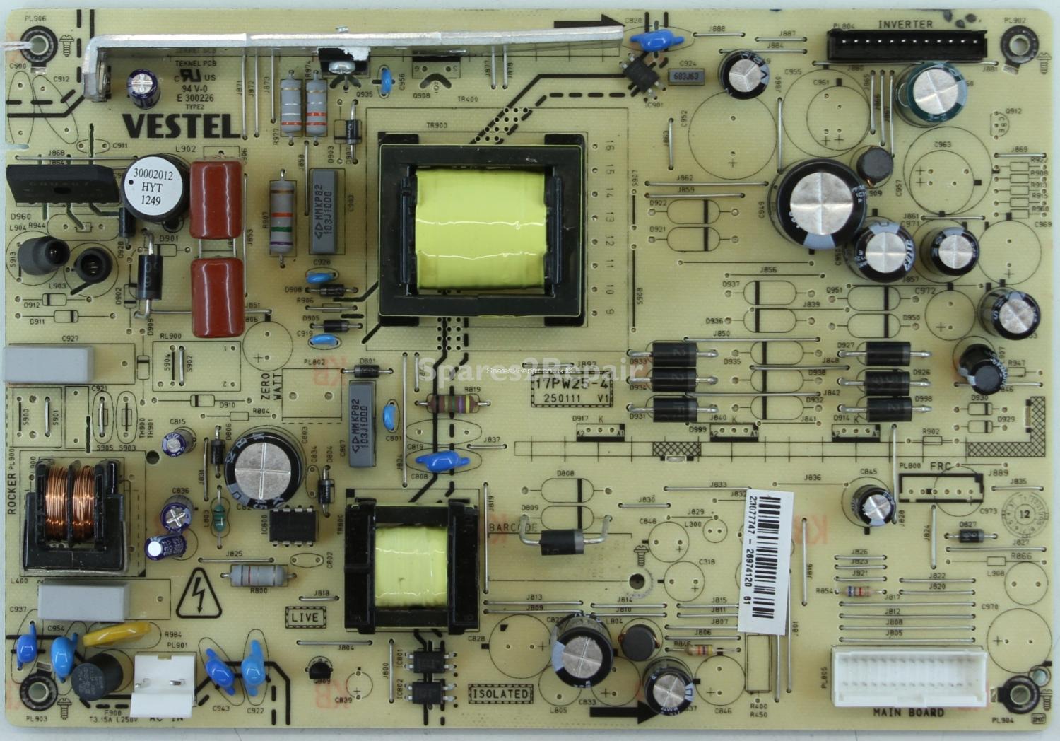 Bush DLED32947DVDHD - PSU - 17PW25-4 V1 - 250111 - 23077747