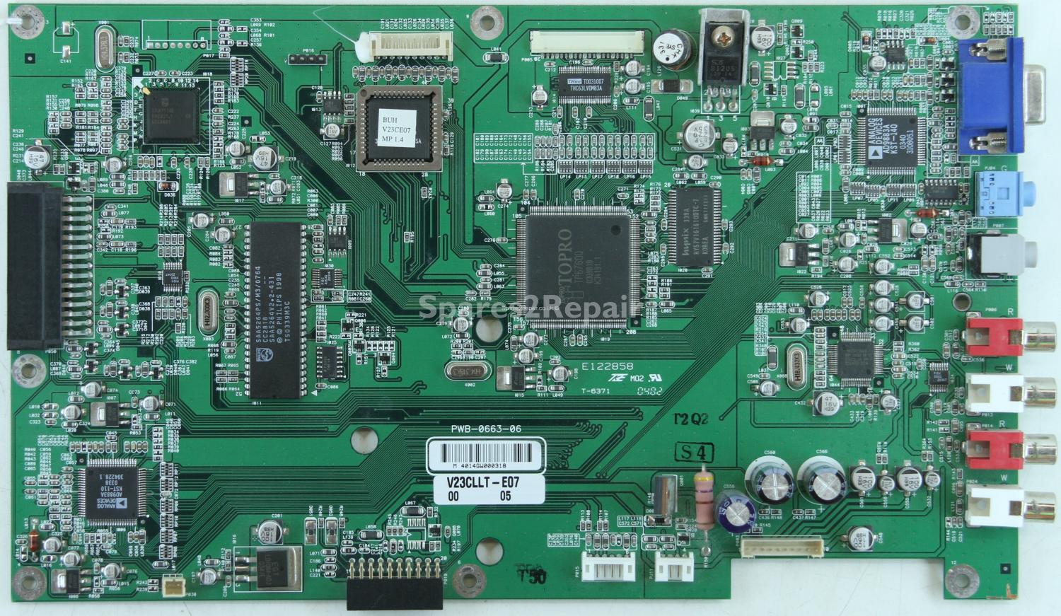 Bush LCD23TV004 - AV Board - PWB-0663-06 - V23CLLT-E07
