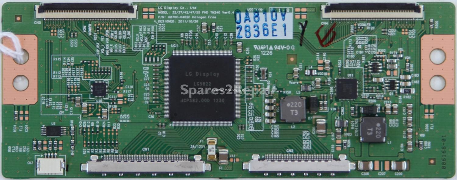 Panasonic TX-L55ET5B - T-Con - 6871L-2836E - 6870C-0402C - 32/37/42/47/55 FHD TM240 Ver 0.4