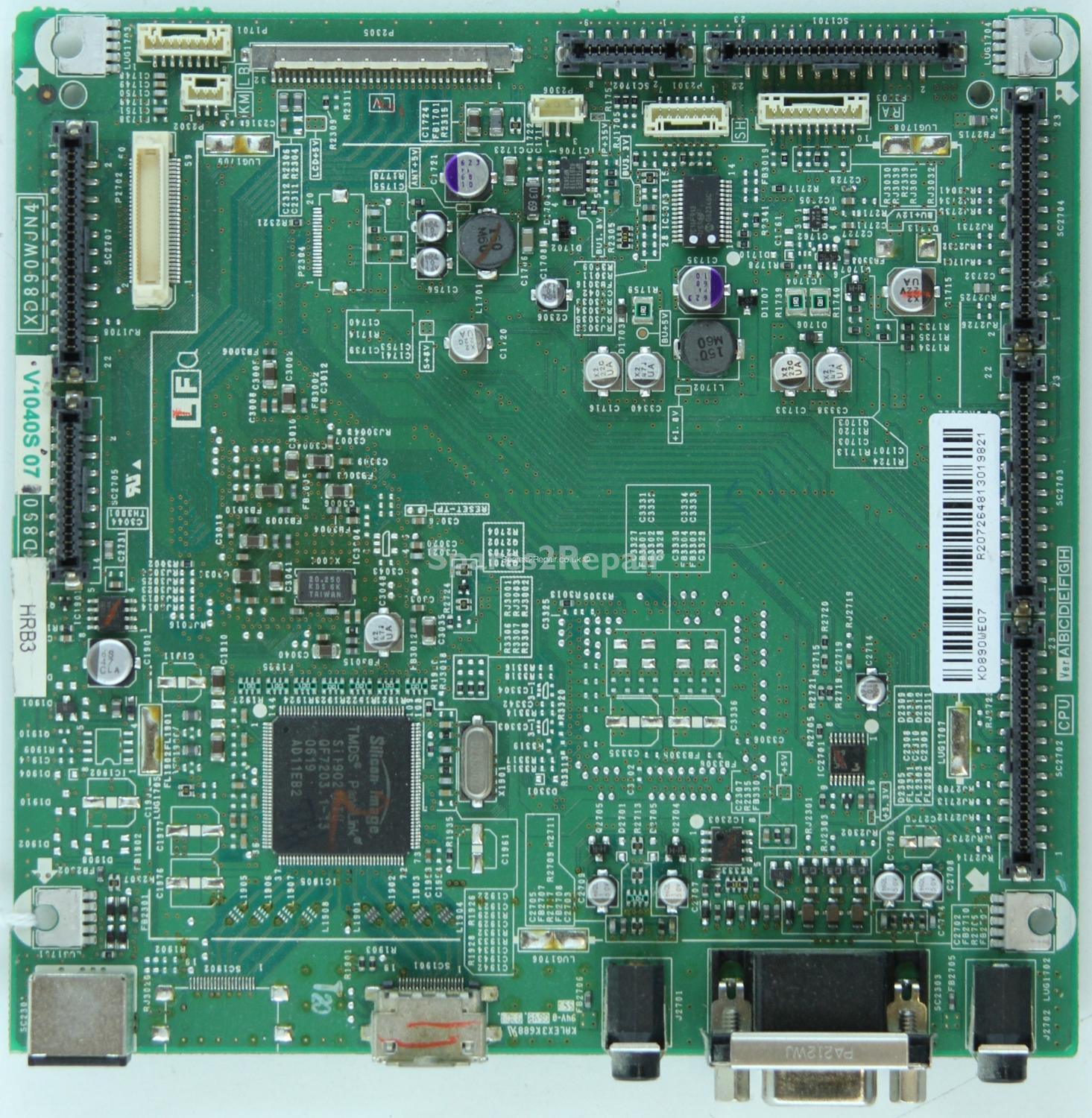 Sharp LC-37GD8E - Inputs - KU890WE07 - XD890WJN4 - KD890