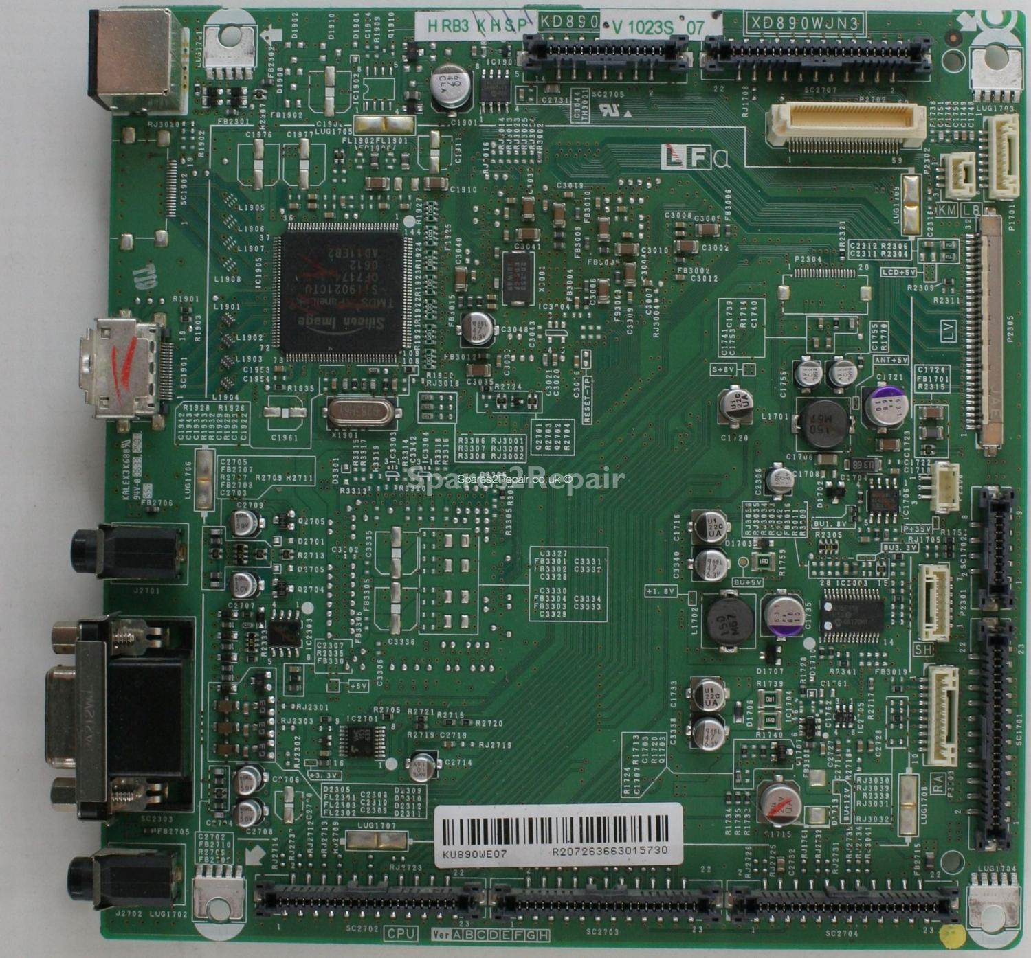 Sharp LC-37GD8E - Inputs - KU890WE07 - XD890WJN3 - KD890