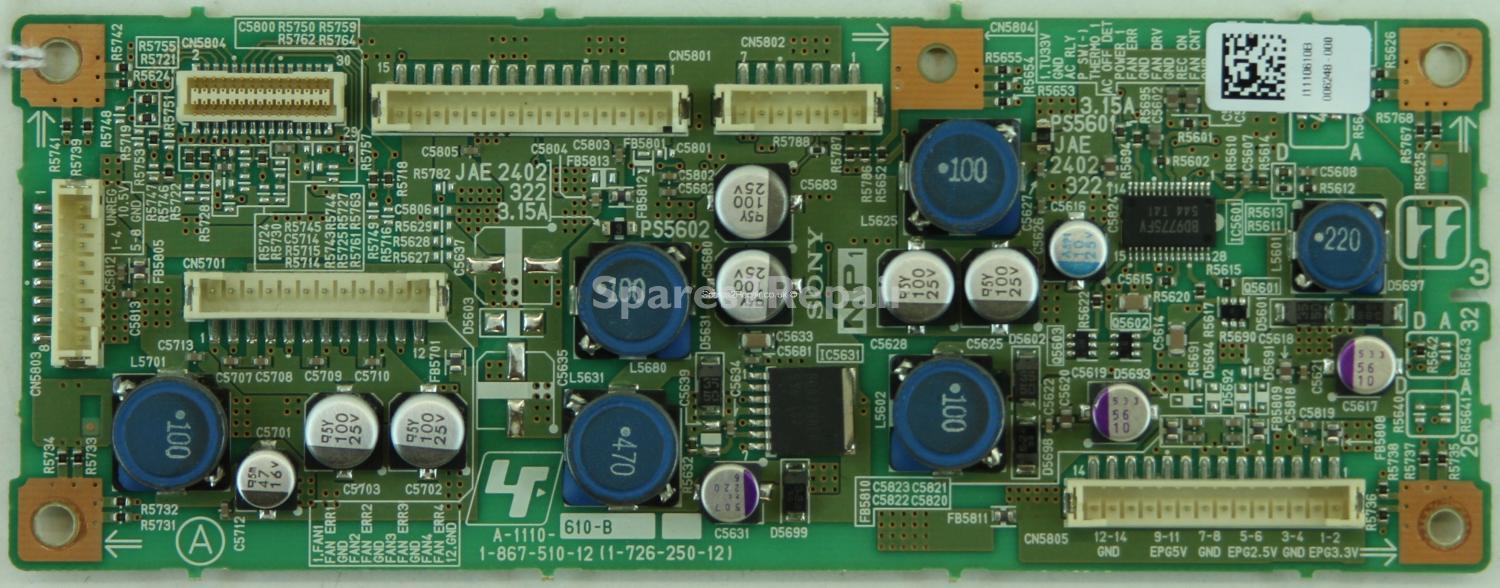 Sony KDL-V32A12U - Connector Board - 1-867-510-12 - 1-726-250-12 - A-1110-610-B - NP1 Board