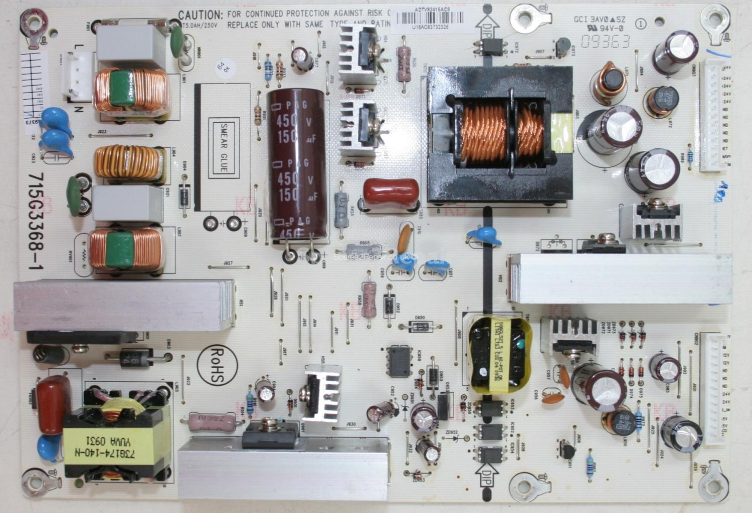 Toshiba 32AV615DB - PSU - 715G3368-1 - ADTV82416AC8