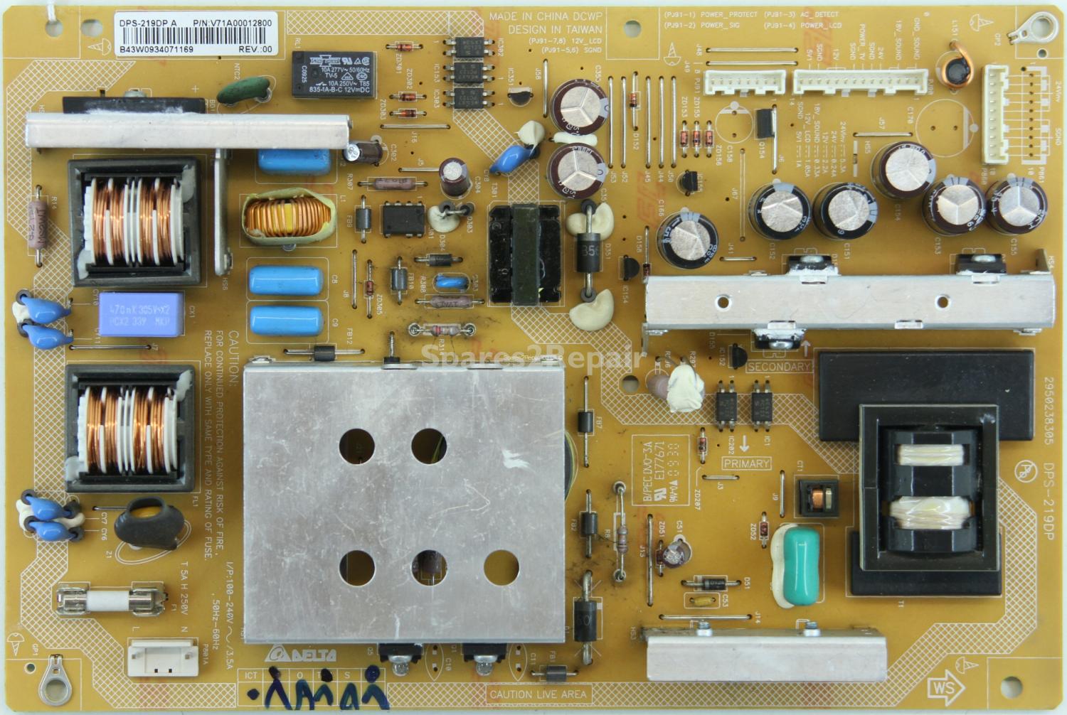 Toshiba 32LV665D - PSU - DPS-219DP A REV 00 - 2950238305 - V71A00012800